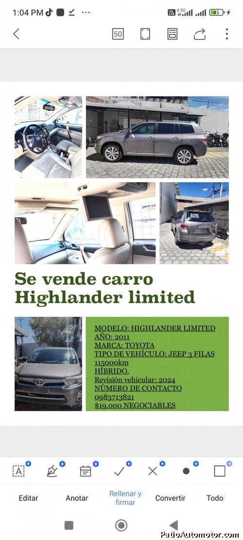 Toyota Highlander Limited 
